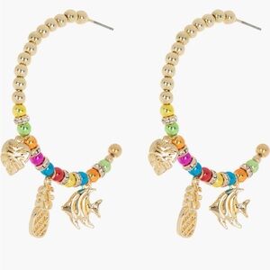 BaubleBar Beaded Tropical Hoop Earrings